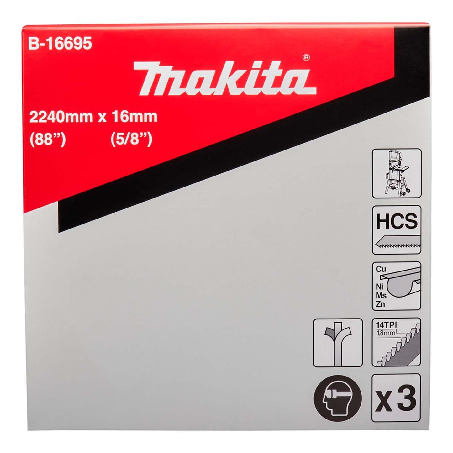 3 Hojas De Sierra Cinta HCS 14 TPI (LB1200F) - Makita - Herram.cl