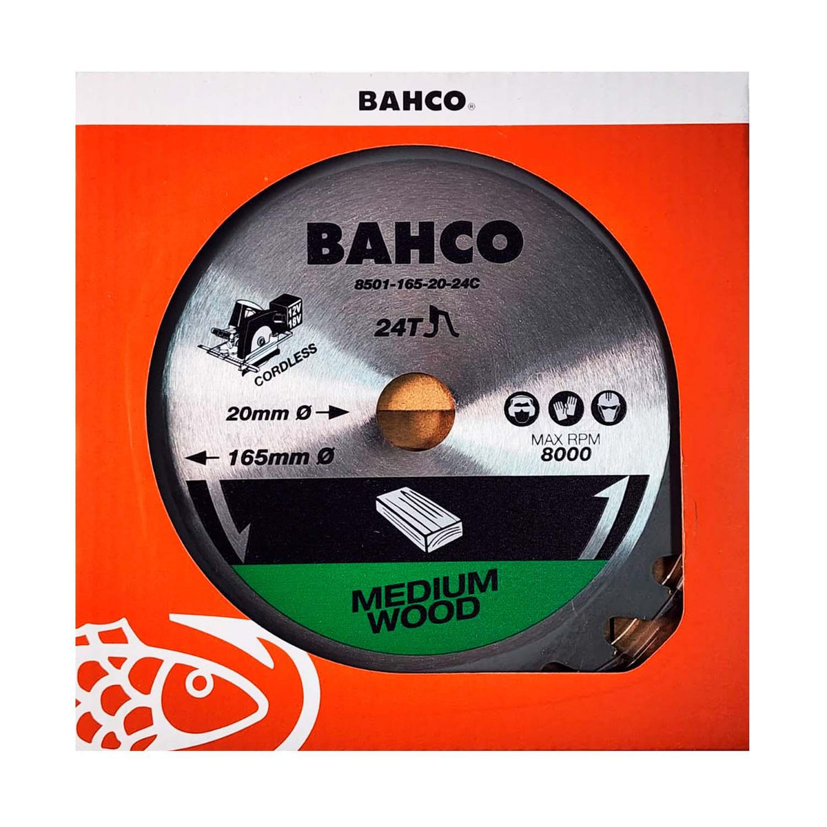 Disco De Sierra Circular 165x1.6x20mm 24 D Madera - Bahco - Herram.cl