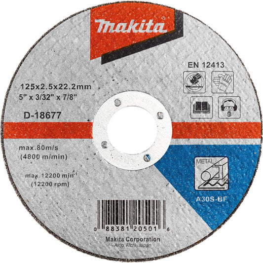 Pack 10 Discos de Corte Metal 4 1/2''x2,5mm - Makita - Herram.cl