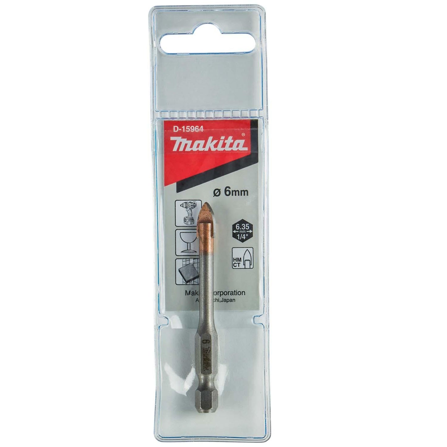 Broca Vidrio 6x65mm. (Toma Hex. 1/4'') - Makita - Herram.cl