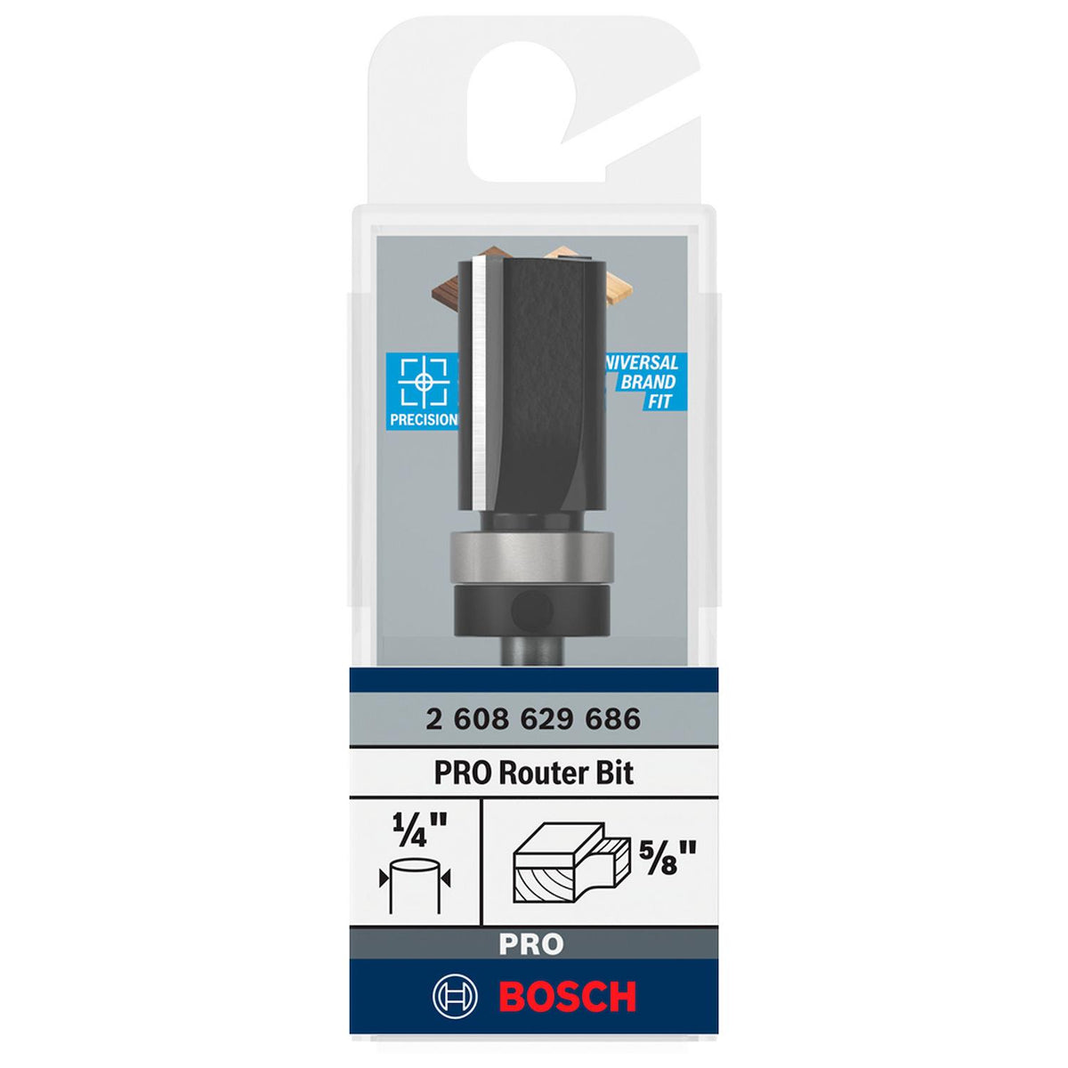 Fresa Enrasar PRO Rodamiento Superior 15,9mm 1/4'' - Bosch - Herram.cl