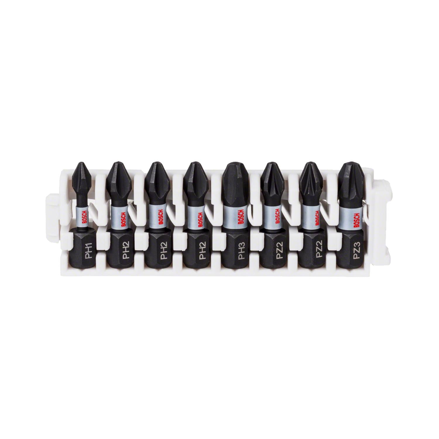 8 Puntas Impact Control PH1, PH2, PH3, PZ2, PZ3x25mm - Bosch - Herram.cl