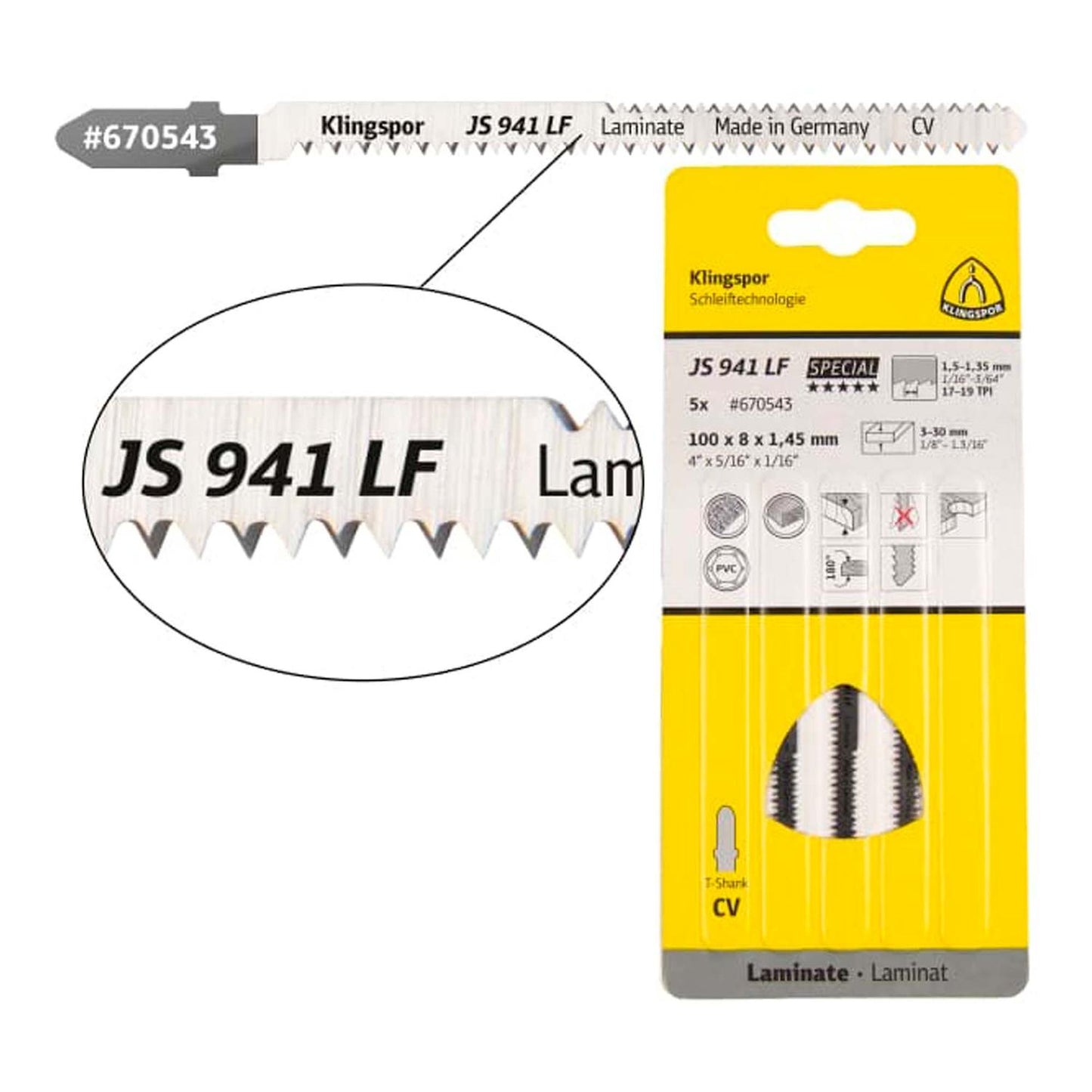 Hoja de Calar JS941 LF Laminados 100mm 5 Pzas. - Klingspor - Herram.cl