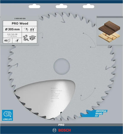 Disco De Sierra Circular PRO Wood 12''x2,5x30mm 40 D - Bosch - Herram.cl