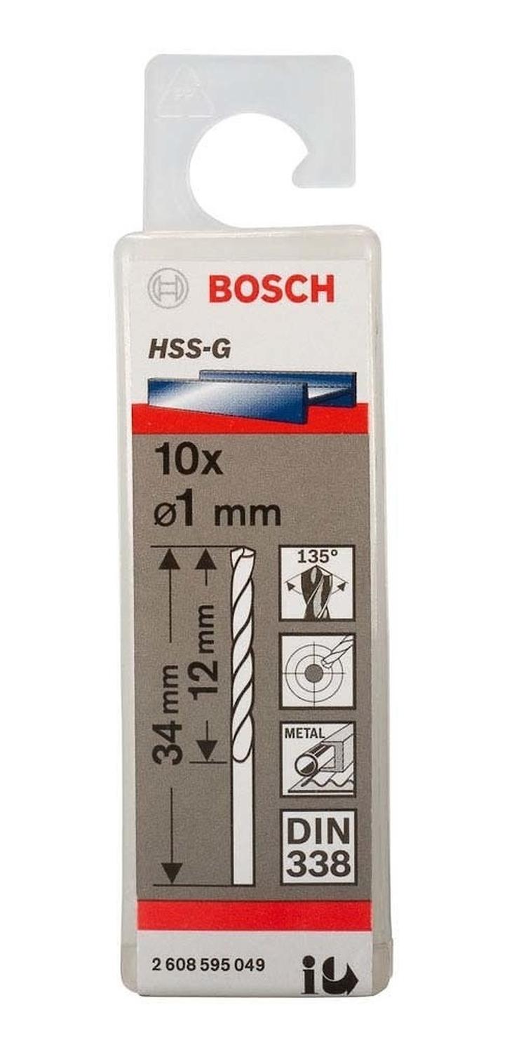 Caja Con 10 Unidades Broca Para Metal Bosch HSS - G 1mm - Herram.cl