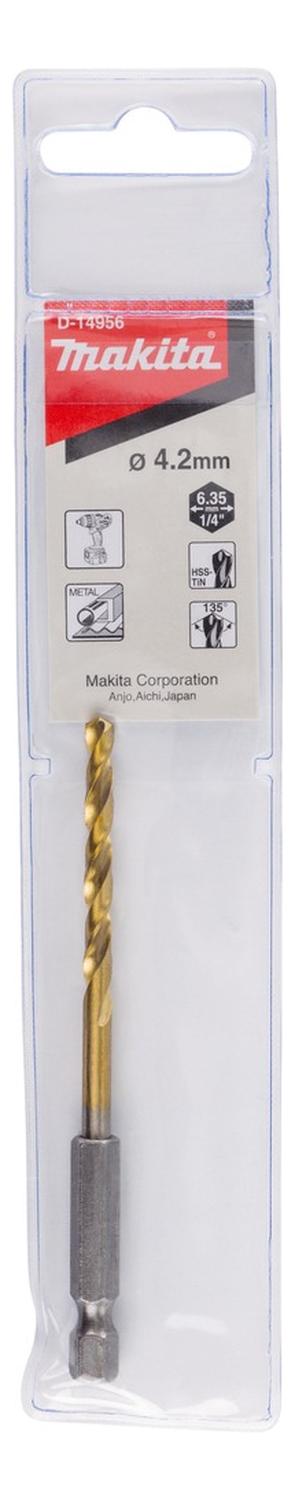 Broca Metal HSS - TiN 4,2x95mm (toma Hex. 1/4'') - Makita - Herram.cl