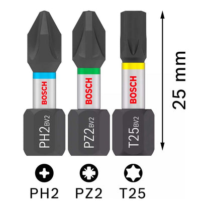 Juego Puntas PRO Impact (PH/PZ/T)x25mm / 25 Pzas - Bosch - Herram.cl