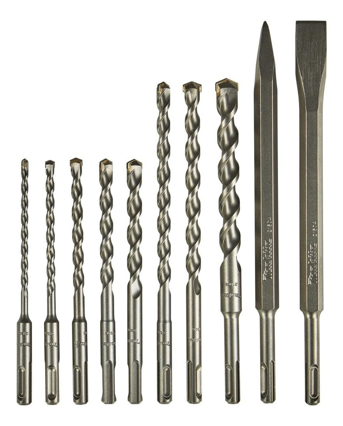 Caja 10 Piezas Broca Y Cincel Tct SDS - Plus Makita D - 71990 - Herram.cl