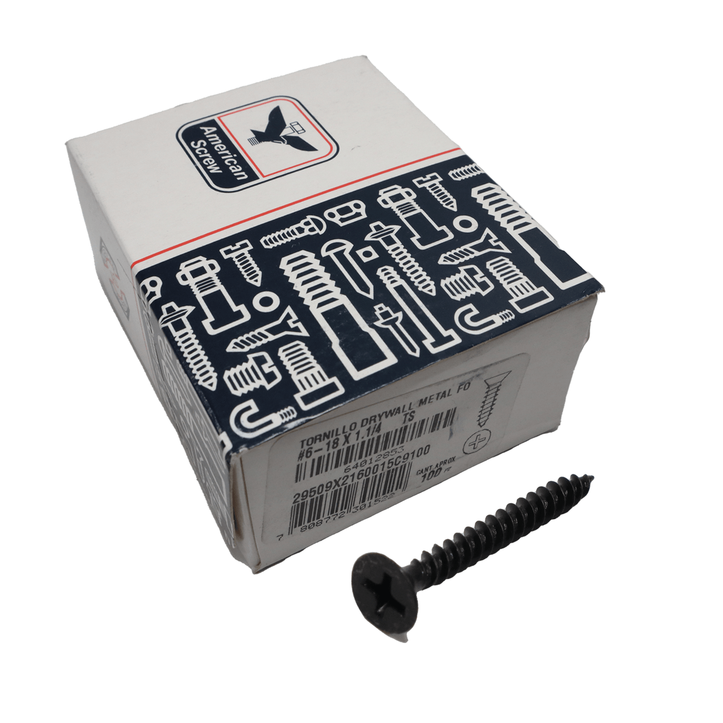 Torillo DryWall Punta Fina6 - 18x1.1/4''100uds.American ScreW - Herram.cl