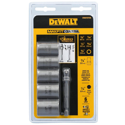 Juego Dados MAXFIT - ULTRA Cuadrante de 3/8'' 6 Pzas - DeWALT - Herram.cl