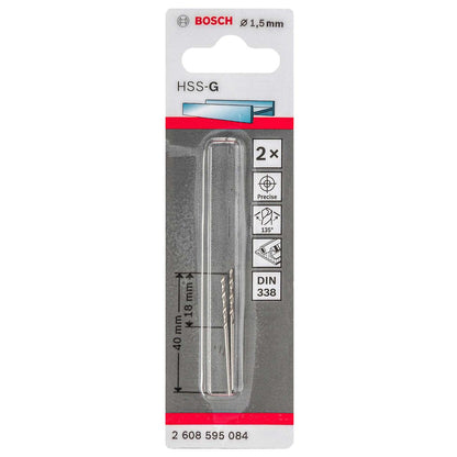 Broca Metal HSS - G 1.5mm - Blister x2 Und. - Bosch - Herram.cl