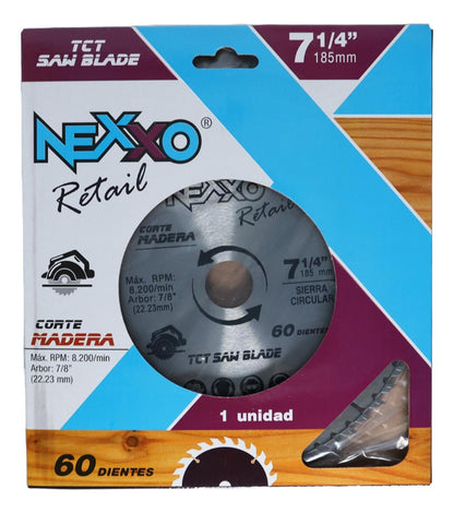 Disco Sierra Circular 7 1/4 ( 185mm) 60 Dientes Nexxo - Herram.cl