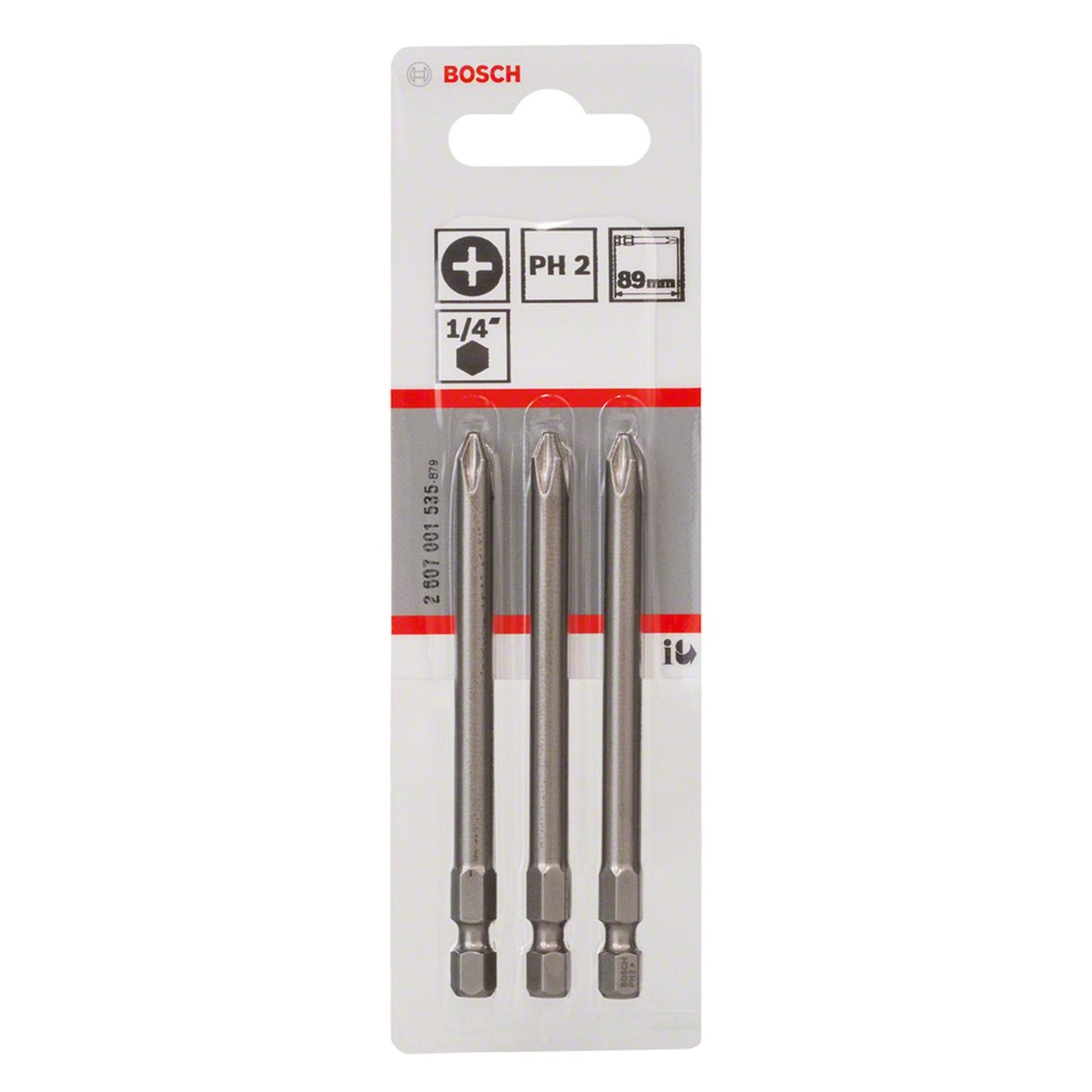 Punta para atornillar Extra Hard PH2x89mm 3 Pzas - Bosch - Herram.cl