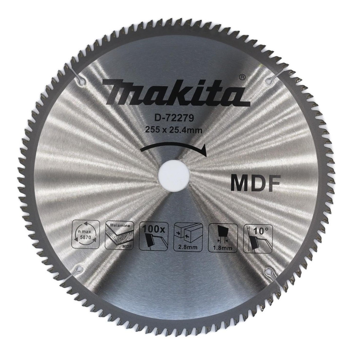 Disco Sierra Melamina (10'') 255x25,4mm 100 D - Makita - Herram.cl