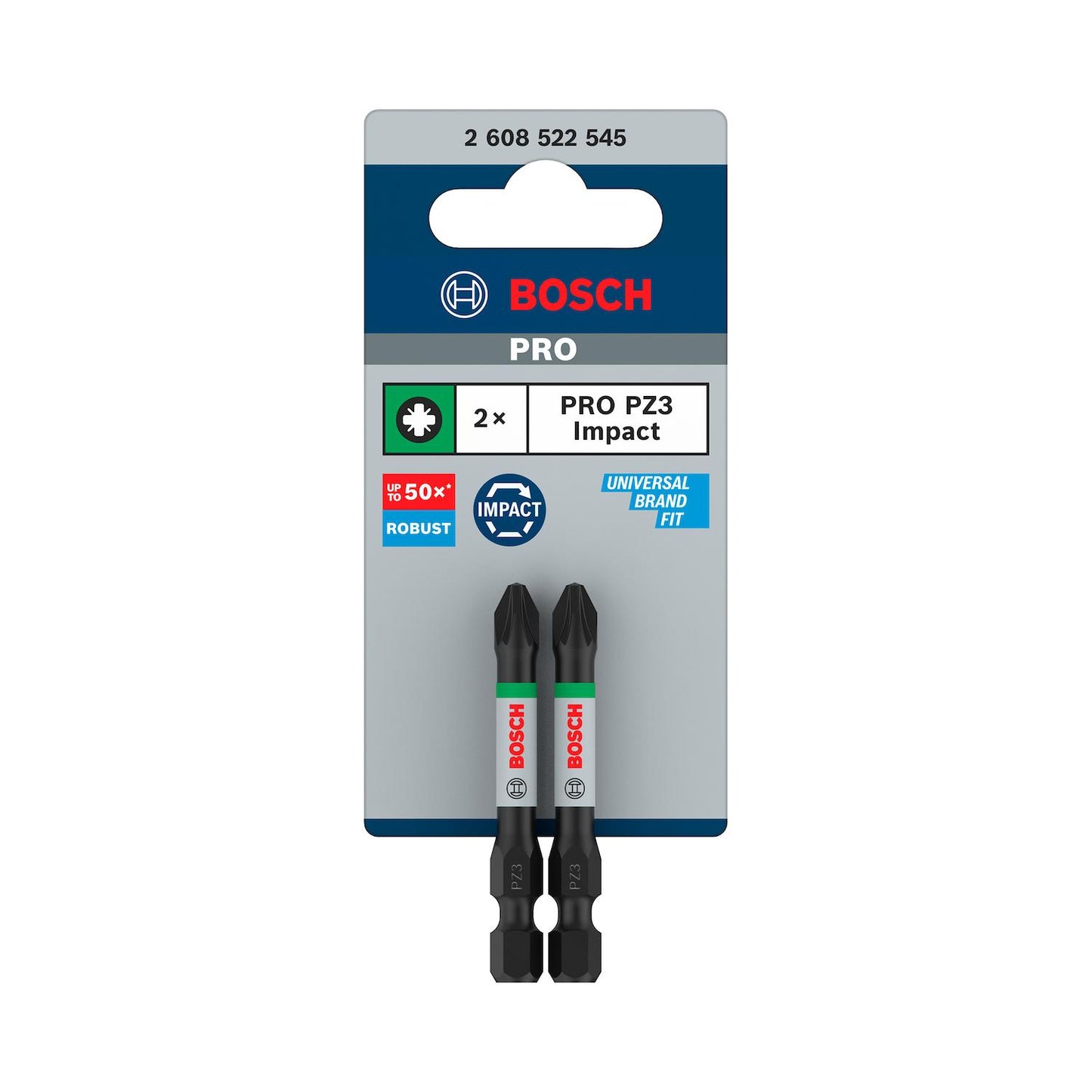 Puntas PRO Impact PZ3x55mm 2 Pzas - Bosch - Herram.cl