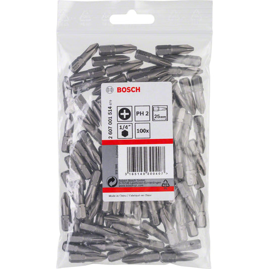 Puntas Atornillar PH2 25mm Extra Hard 100 Un - Bosch - Herram.cl