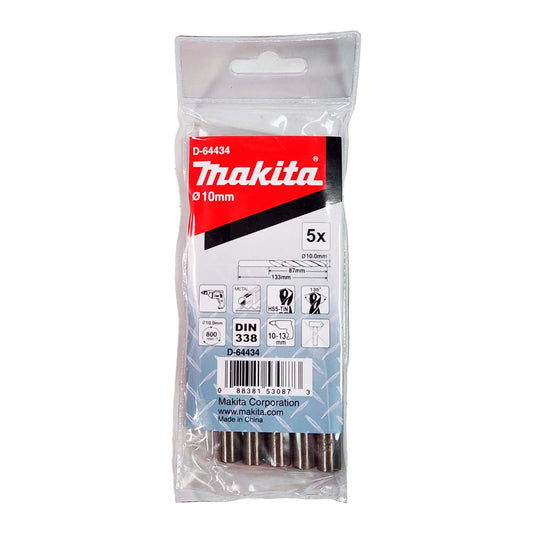 Brocas Metal HSS - TiN 10x133mm 5 Pzas - Makita - Herram.cl