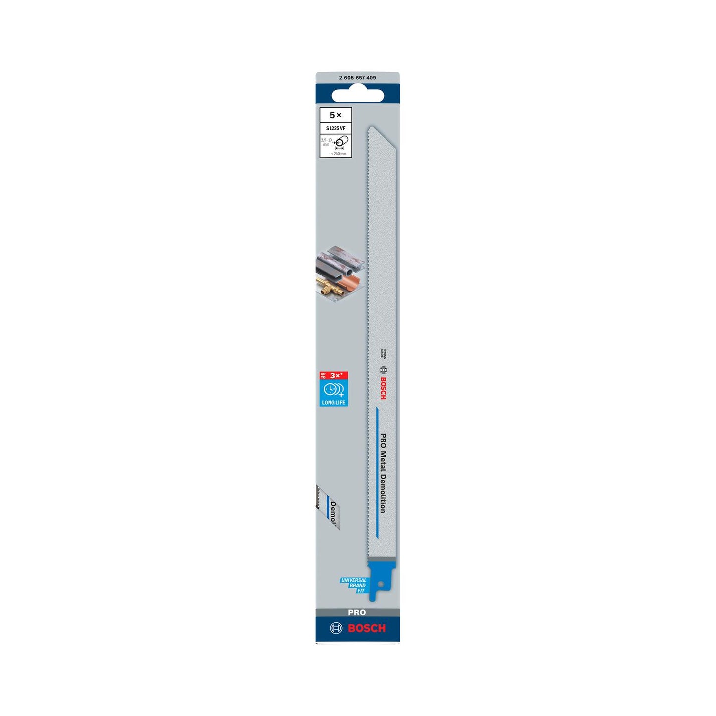 Hoja de sierra sable PRO Metal Demolition 300mm 5 Pzas - Bosch - Herram.cl