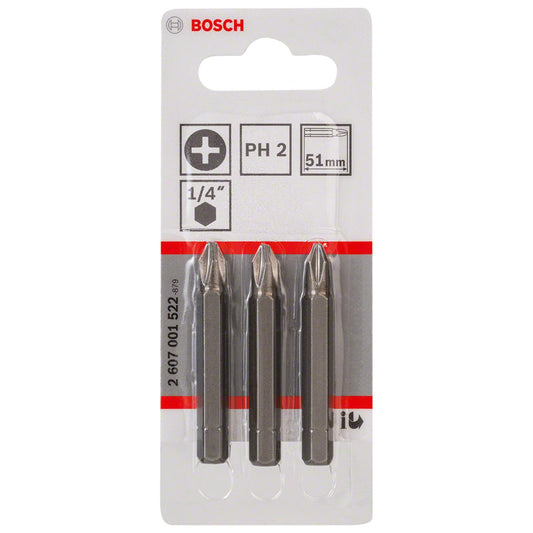 Puntas Bosch ExtraHard PH2x51mm 3 Pzas - Bosch - Herram.cl