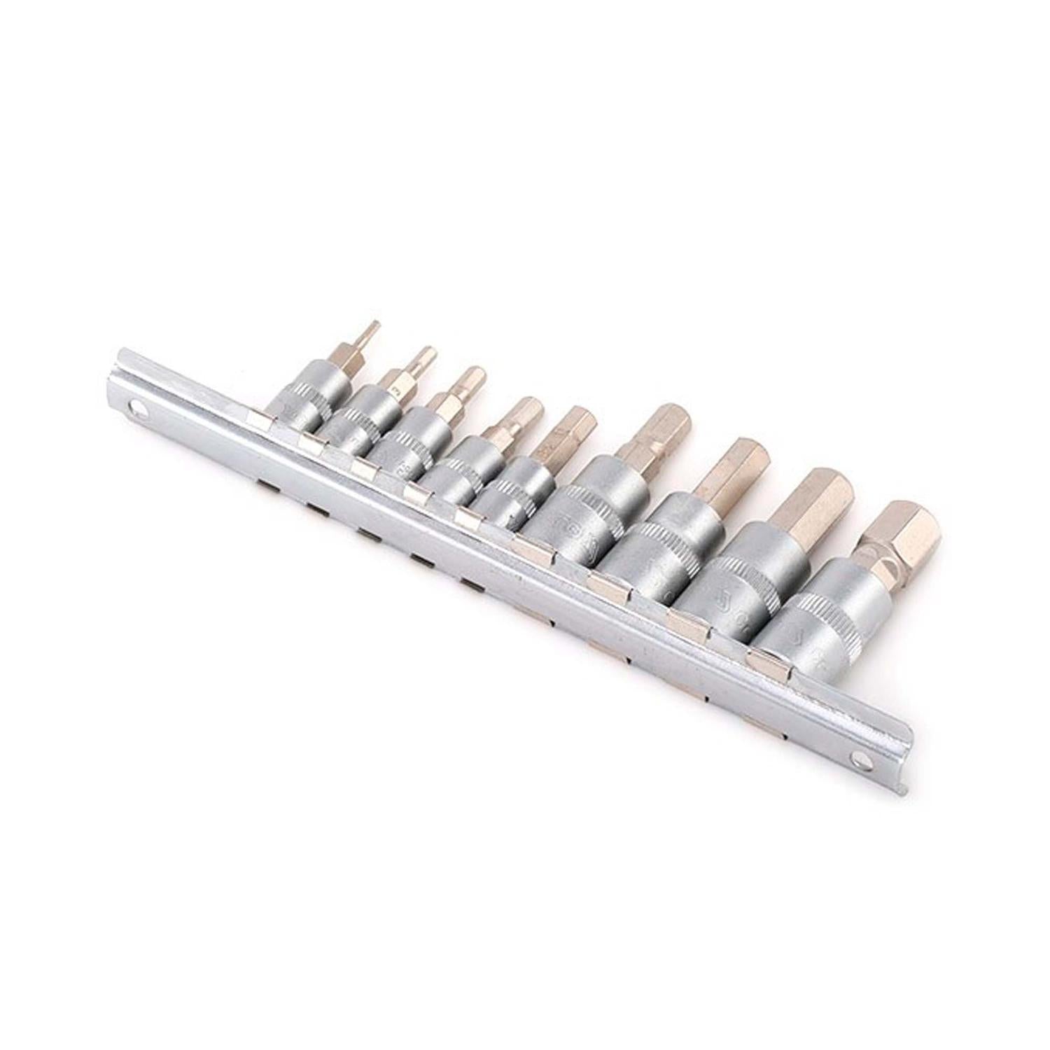 Juego de dados con punta Hexagonal 1/4'' y 3/8'' 9 Pzas - Yato - Herram.cl