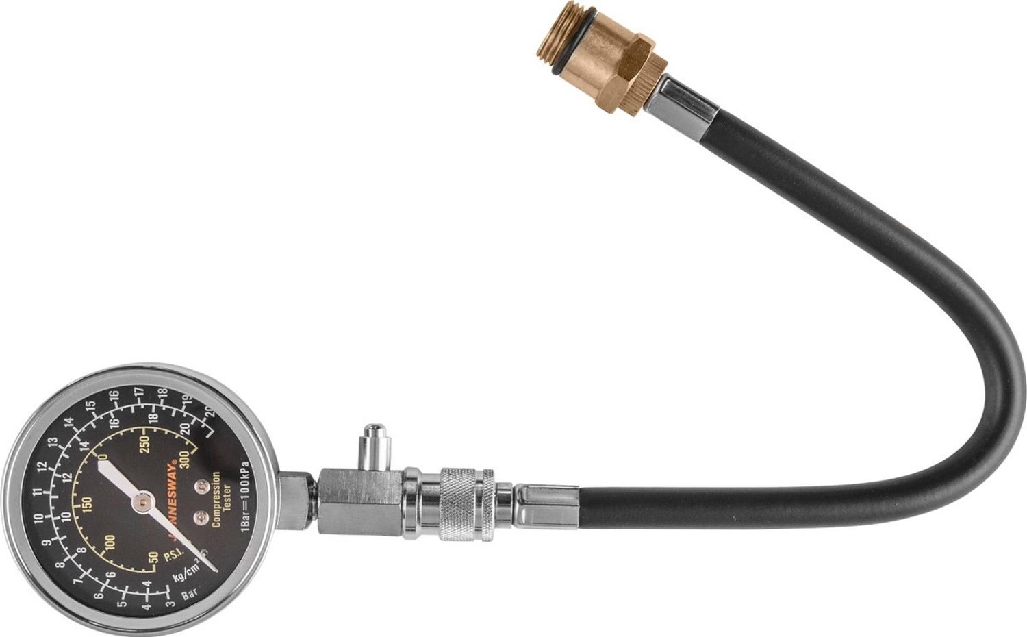 Compresimetro Con Flexible 50 - 300 Psi - JonnesWay - Herram.cl