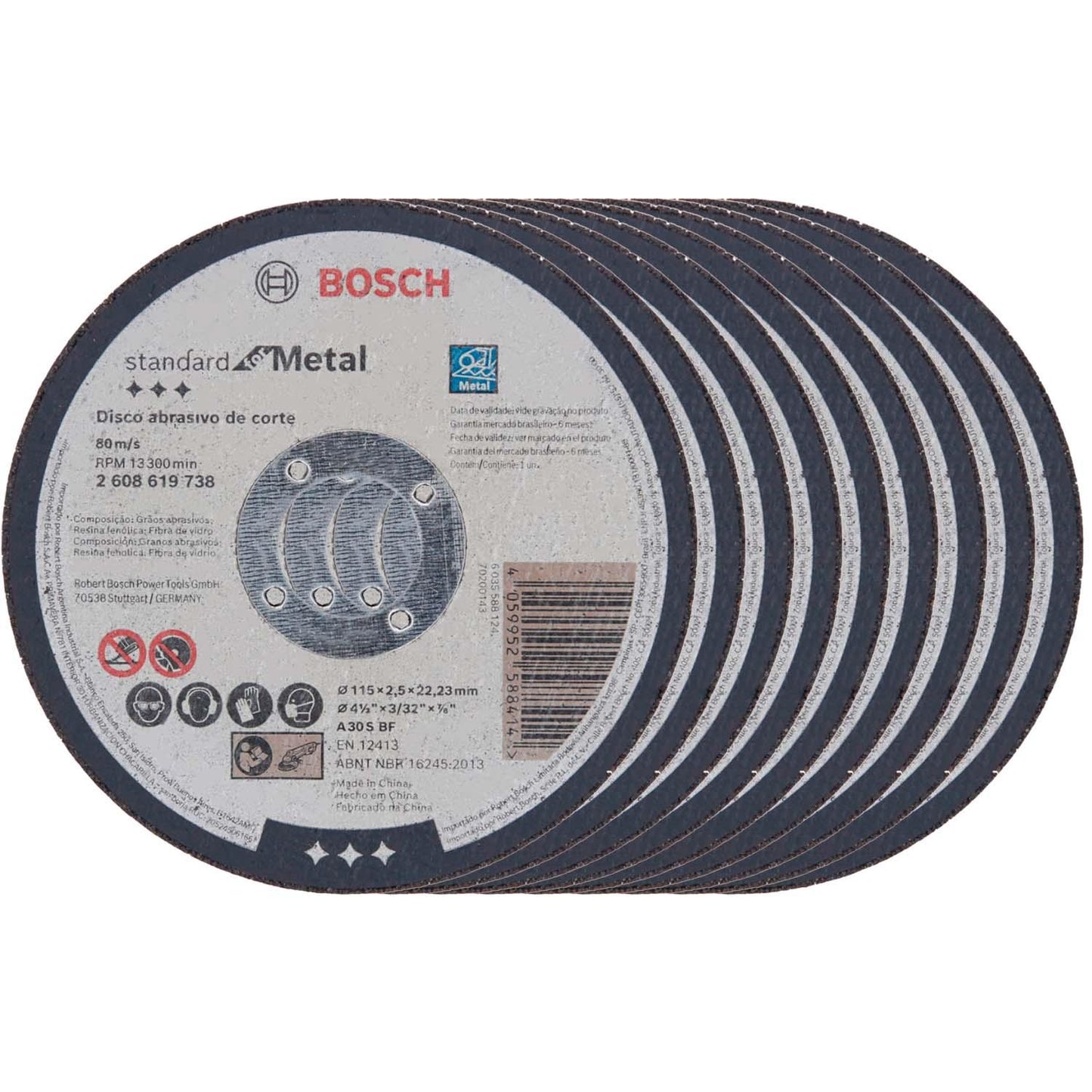 Pack 25 Discos de Corte Std for Metal 4 1/2''x2,5mm - Bosch - Herram.cl