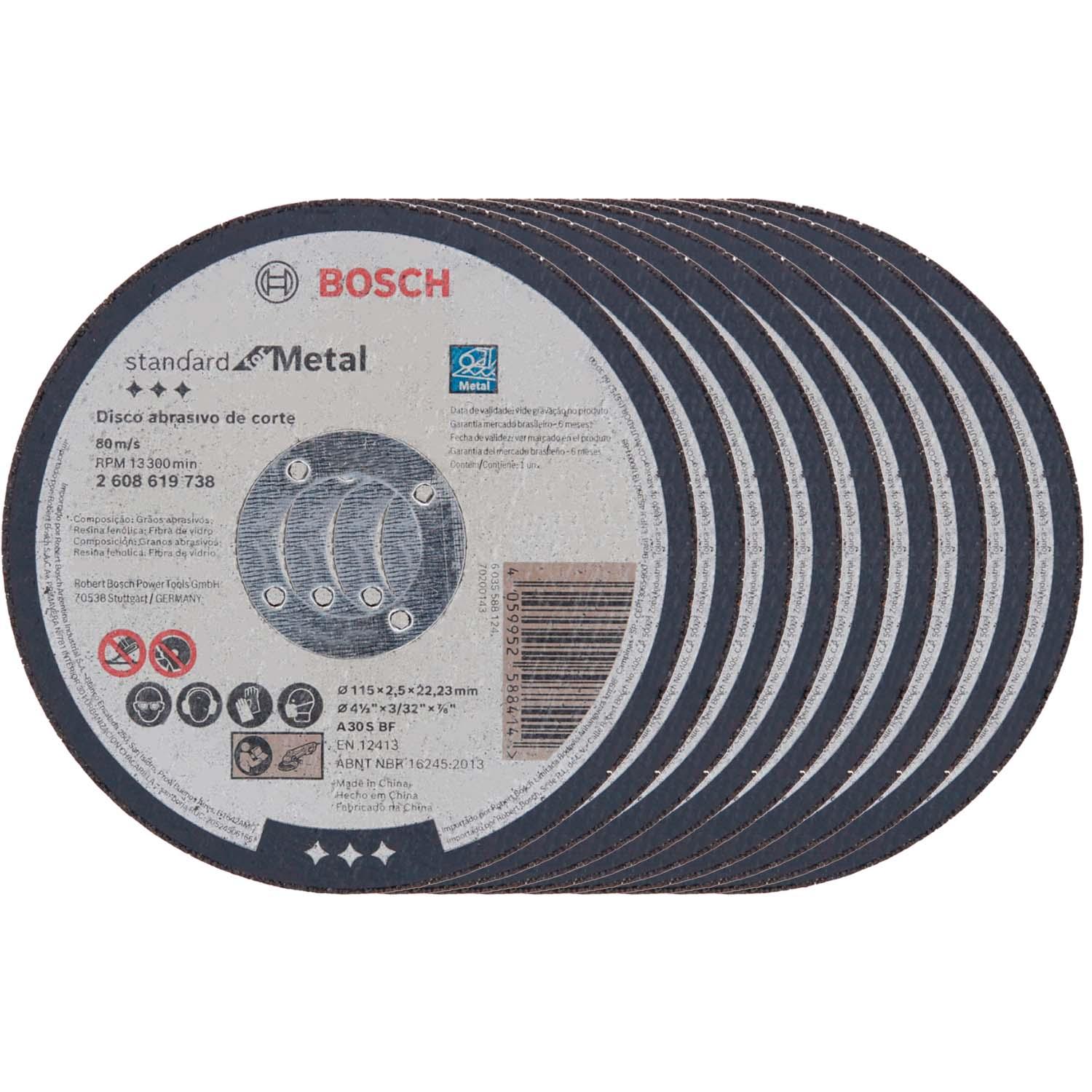 Pack 25 Discos de Corte Std for Metal 4 1/2''x2,5mm - Bosch - Herram.cl