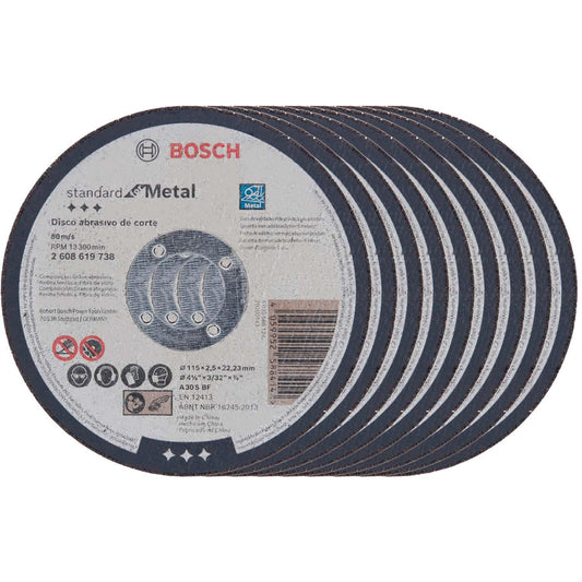 Pack 25 Discos de Corte Std for Metal 4 1/2''x2,5mm - Bosch - Herram.cl
