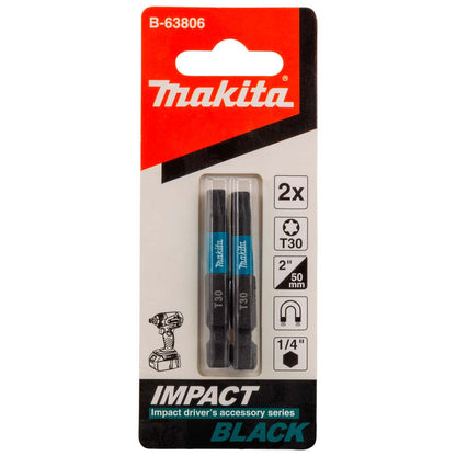 Puntas Impact Black T30 - 50mm 2 Pzas - Makita - Herram.cl