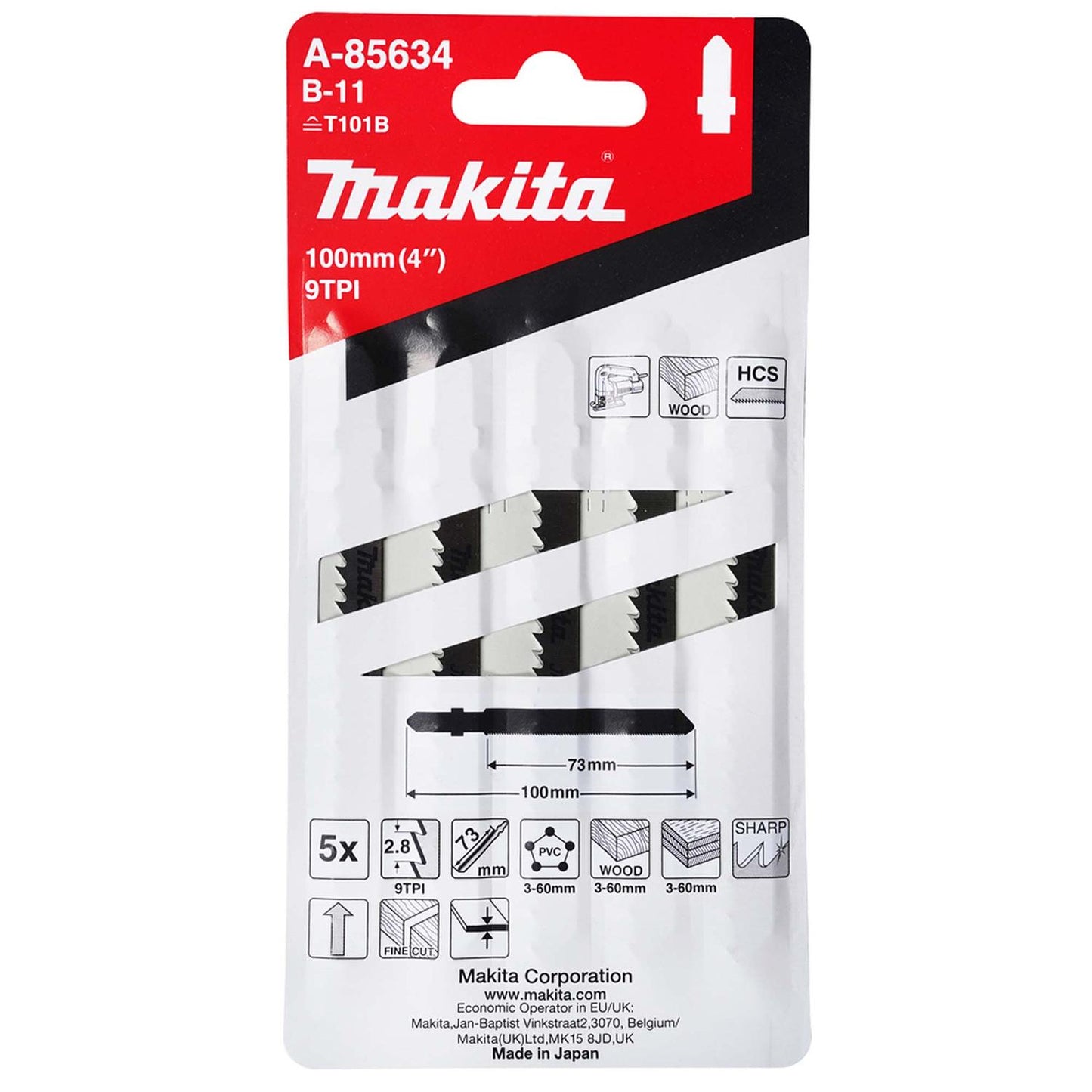 Hoja De Calar HCS 100mm Madera. Plástico 5 Pzas - Makita - Herram.cl