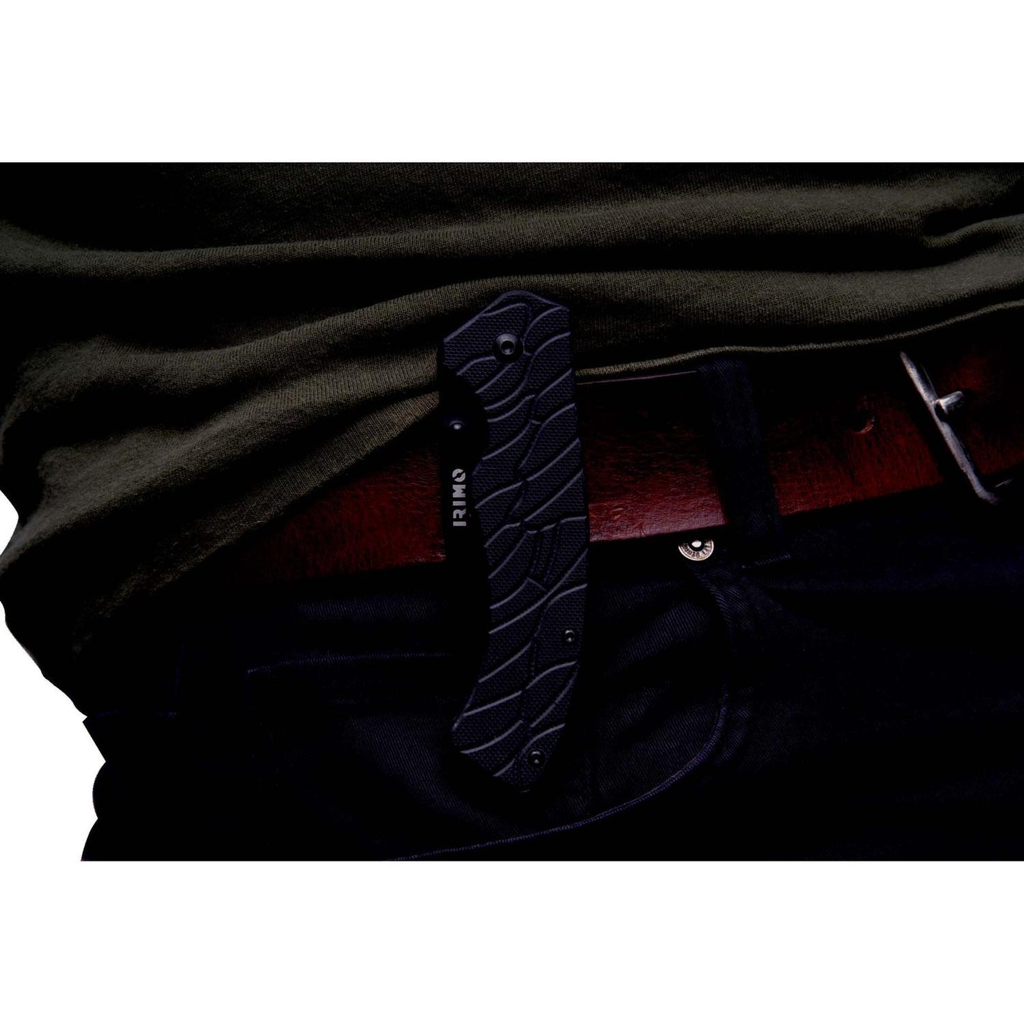 Navaja (acero negro) 190mm con gancho para cinturón - Irimo - Herram.cl