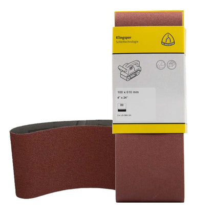 Pack 3 Lijas de Banda 4''x24'' Madera/Metal - Klingspor - Herram.cl