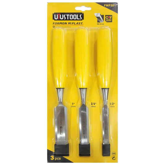 Juego formón Mango plástico 3 Pzas - Uyustools - Herram.cl