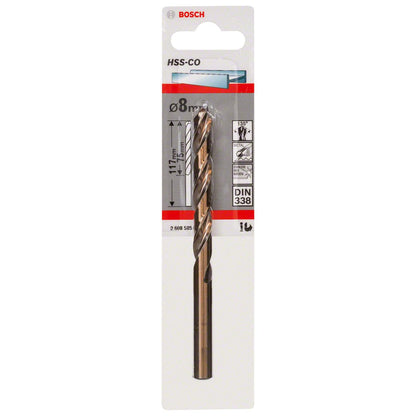 Broca Metal HSS - Co 8.0mm - Blister - Bosch - Herram.cl