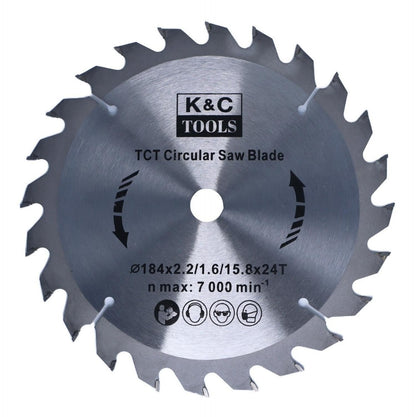 Disco Sierra Circular Para Madera 184mm (7 1/4'') 24 D - K&C - Herram.cl