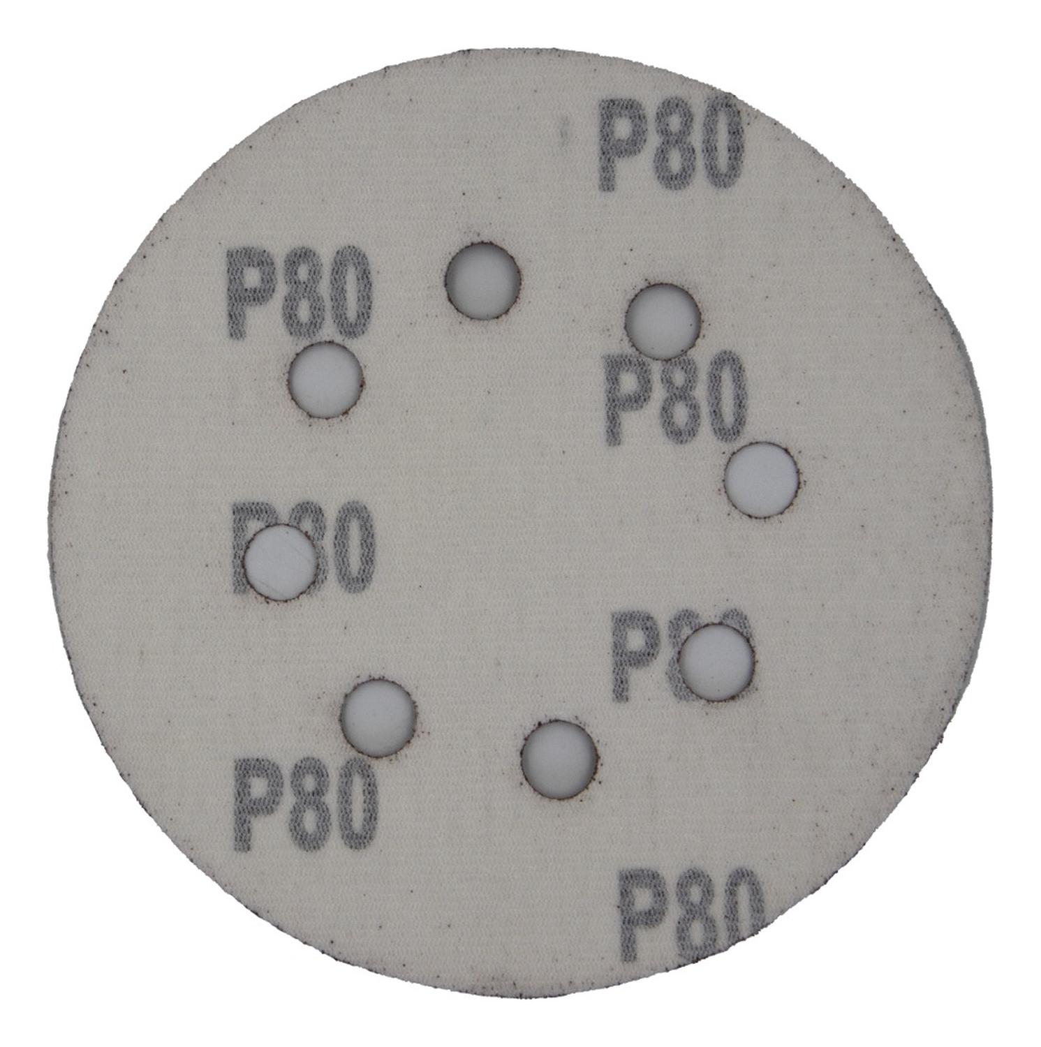 Pack 5 Discos De Lija Con Velcro 5'' (125mm) G80 - Nexxo - Herram.cl