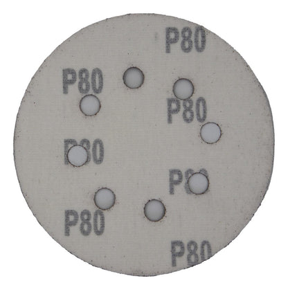 Pack 5 Discos De Lija Con Velcro 5'' (125mm) G80 - Nexxo - Herram.cl