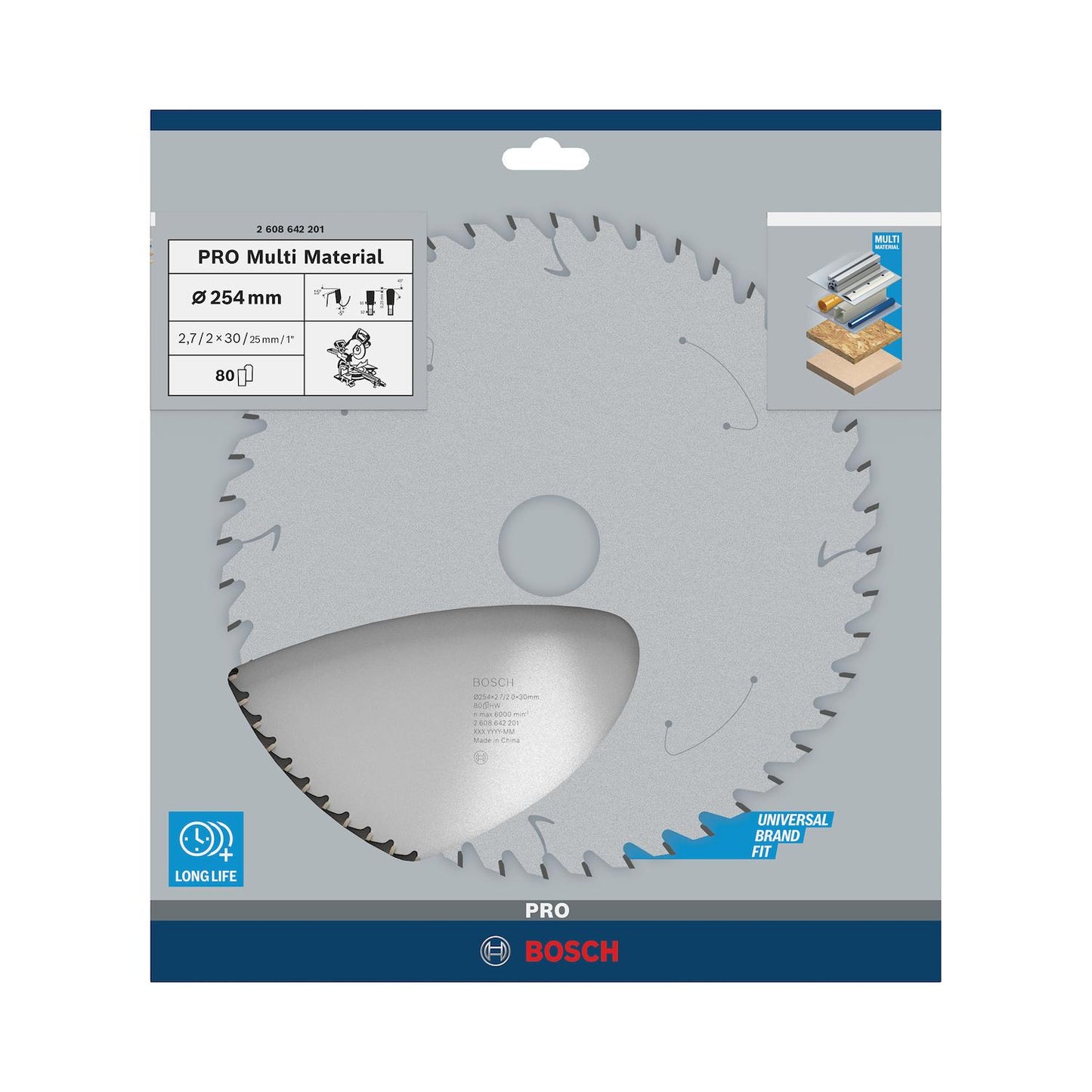 Disco De Sierra PRO Multimaterial 10''x30mm 80 D - Bosch - Herram.cl