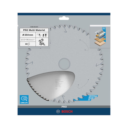 Disco De Sierra PRO Multimaterial 10''x30mm 80 D - Bosch - Herram.cl