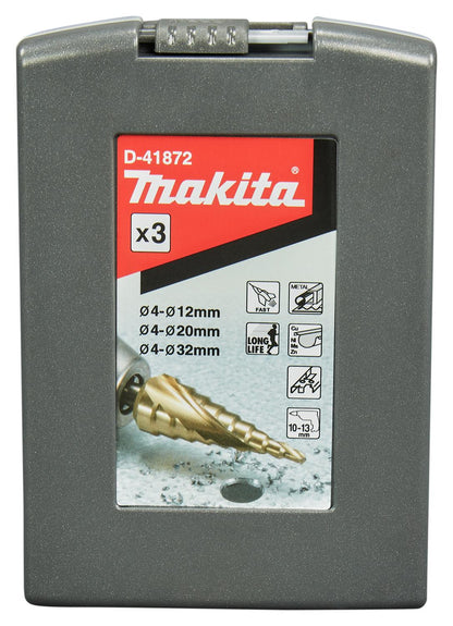 Set Brocas Escalonadas Espiral Titanium 3 PZAS. - Makita - Herram.cl