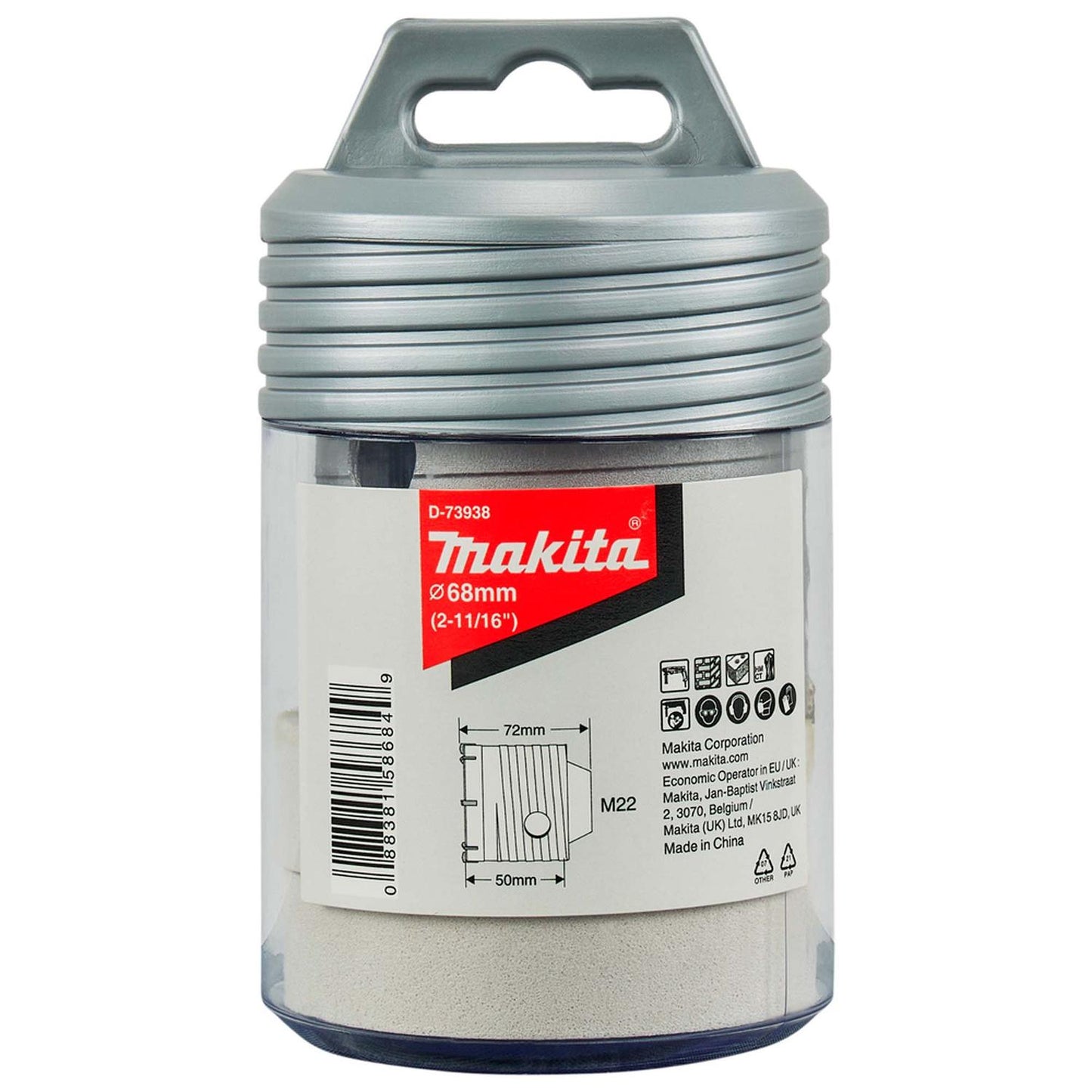 Broca Corona 68x72mm Toma M22 - Makita - Herram.cl