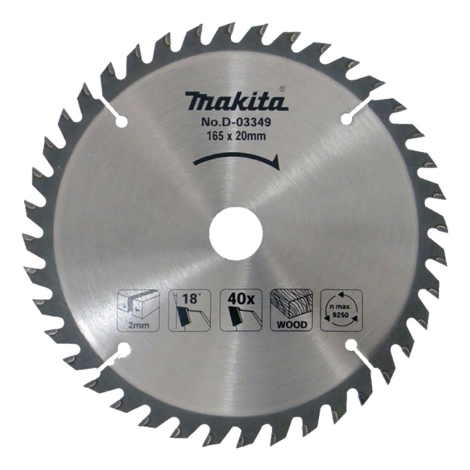 Disco Sierra 165mm (6 1/2) 40 D Eje 20mm Makita D - 03349 - Herram.cl