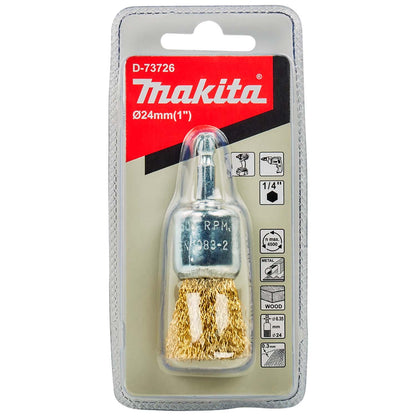 Grata Pincel Latón Ondulado 24mm(1'') Toma 1/4'' - Makita - Herram.cl