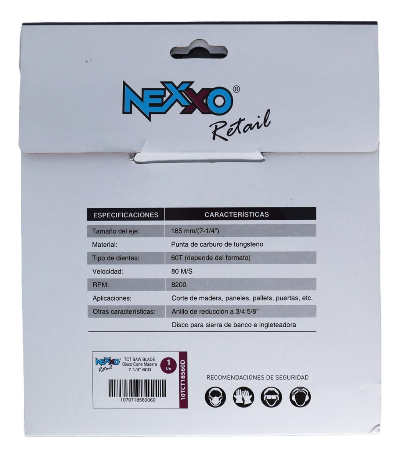 Disco Sierra Circular 7 1/4 ( 185mm) 60 Dientes Nexxo - Herram.cl