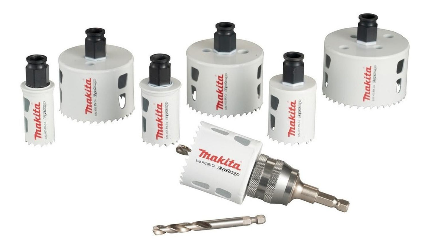 Set 9 Piezas Sierra Copa Ezychange Bi - metal HSS 8% Co Makita - Herram.cl