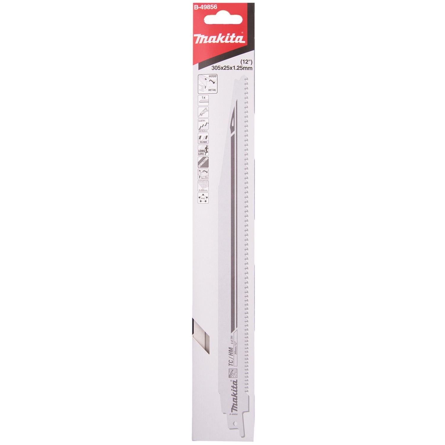 Hoja De Sierra Sable TC/HM Madera/Metal 305mm 6 - 8 TPI - Makita - Herram.cl