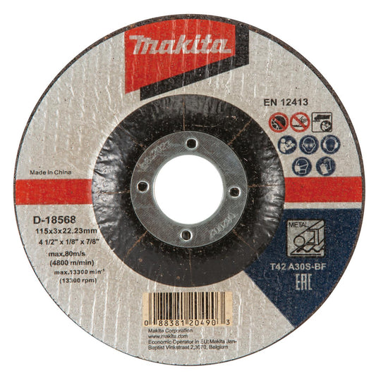 Disco Corte Metal Centro Deprimido 4 1/2'' X 3mm - Makita - Herram.cl