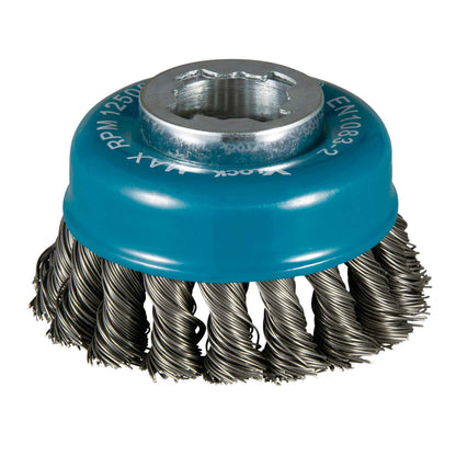 Grata Copa Trenzada Acero X - LOCK 80mm (3 - 1/8'') - Makita - Herram.cl