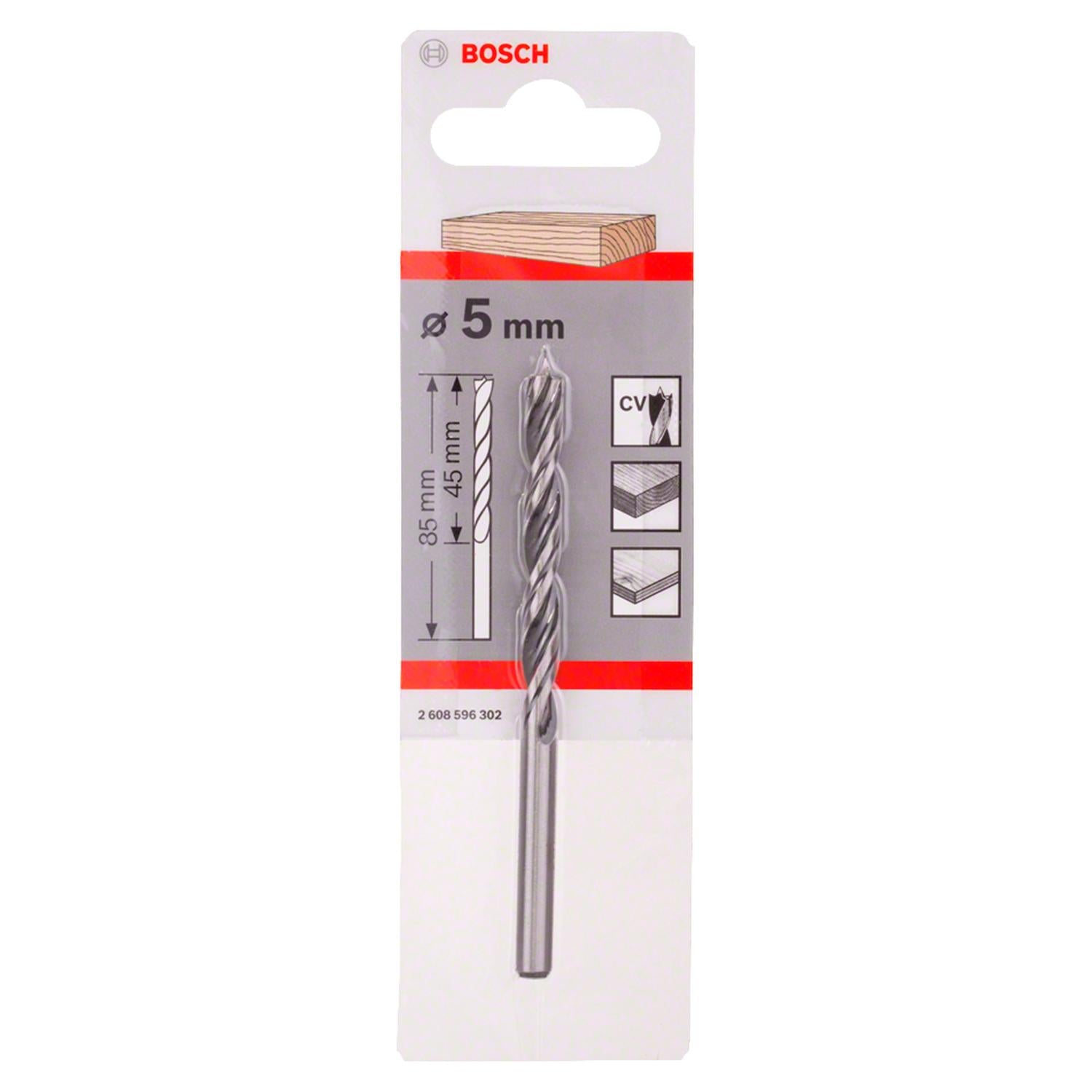 Broca Para Madera 3 Puntas 5mm - Bosch - Herram.cl