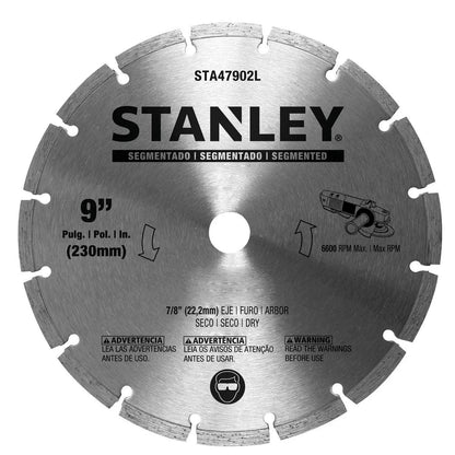 Disco Diamantado Segmentado Ø 9''x7/8'' - Stanley - Herram.cl